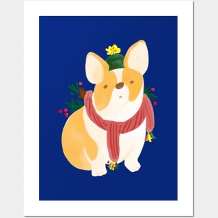 Corgi Christmas Posters and Art